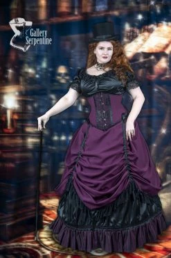 Gallery Serpentine Burgundy Beauty Corset Gown, Made To Measure -AKUMU INK shop 030 IlonaAbou Zolof 007