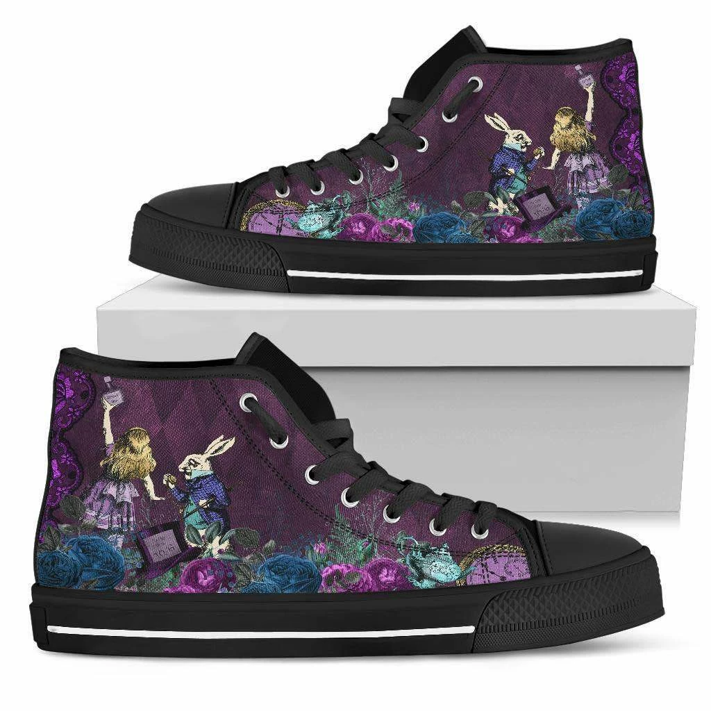 Gallery Serpentine Alice In Wonderland Gothic Hi Tops, FREE Shipping 4 Gallery Serpentine Alice In Wonderland Gothic Hi Tops, FREE Shipping - Image 2