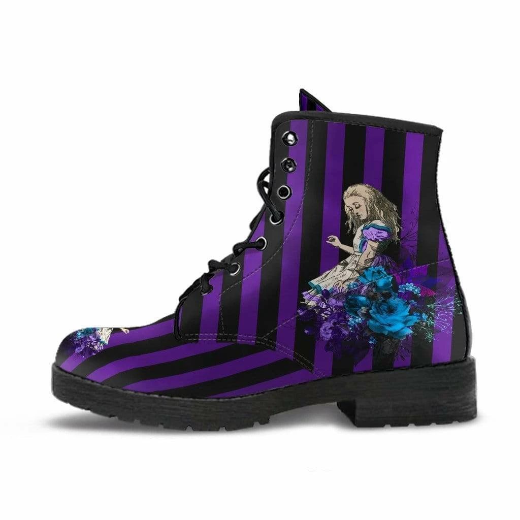 Gallery Serpentine Alice In Wonderland Purple Stripe Boots, FREE Shipping 6 Gallery Serpentine Alice In Wonderland Purple Stripe Boots, FREE Shipping - Image 4