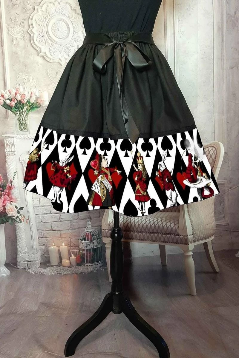 Gallery Serpentine Queen Of Hearts Playing Cards Mid Length Skirt 4 Gallery Serpentine Queen Of Hearts Playing Cards Mid Length Skirt - Image 2