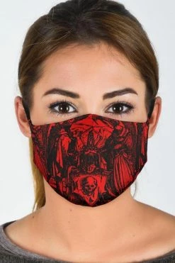 Gallery Serpentine Dance Of Death Red- Women's Eco Reusable Face Mask