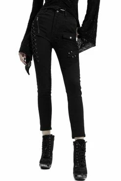 PUNK RAVE Death Cult Black Denim Jeans
