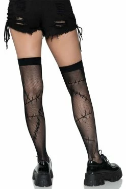LEG AVENUE Stitched Fishnet Thigh High Stockings -AKUMU INK shop 111 032e7de7 41a3 4b0a bd3d 29054222a00c
