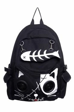 Banned Apparel Kitty Speaker Backpack [BLACK/WHITE]