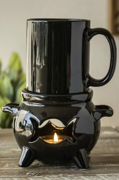Alchemy Triple Moon Cauldron Tea Light Mug Warmer [W/Mug]