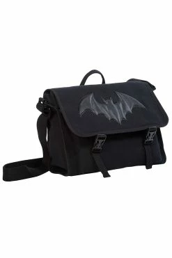 Banned Apparel Shadow Of The Bat Messenger Bag -AKUMU INK shop 1578474929BG34136BLK02