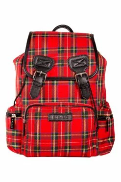 Banned Apparel Mad Plaid Backpack [RED PLAID]