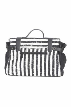 Banned Apparel Spirit Summoner Striped Bag [BLACK/WHITE] -AKUMU INK shop 1642513632BG34320 20BLACK 20WHITE4copy