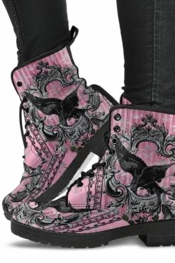 Gallery Serpentine RAVEN Gothic Pink, Vegan Women's Boots, FREE Shipping