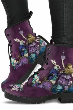 Gallery Serpentine Alice In Wonderland Gothic Vegan Women's Boots, FREE Shipping