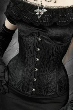 Gallery Serpentine Black Peacock Corset (long Line), 22"