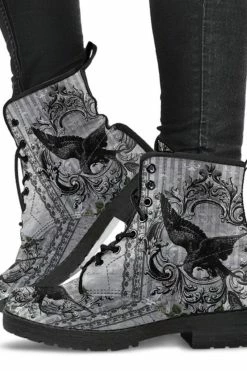 Gallery Serpentine RAVEN Gothic Grey, Vegan Women's Boots, FREE Shipping