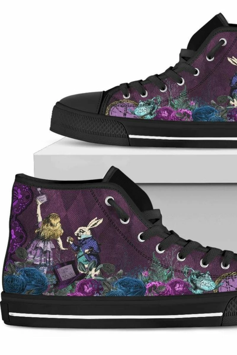 Gallery Serpentine Alice In Wonderland Gothic Hi Tops, FREE Shipping 3 Gallery Serpentine Alice In Wonderland Gothic Hi Tops, FREE Shipping