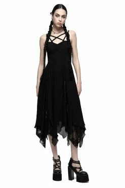 PUNK RAVE Spellcaster Chiffon Dress -AKUMU INK shop 20414