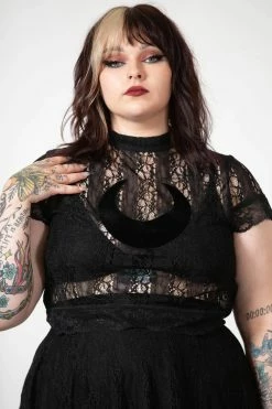 KILLSTAR Moon Rays Lace Crop Top 13 KILLSTAR Moon Rays Lace Crop Top -AKUMU INK shop 212copy