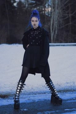 Demonia Slayeress Buckle Wide-Calf Boots [Swing-815WC Platforms] -AKUMU INK shop 2222copy