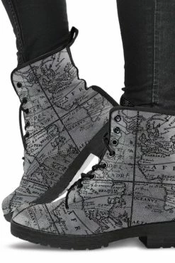 Gallery Serpentine Vintage Map, Men's Vegan Boots, FREE Shipping