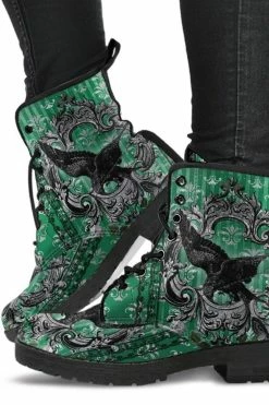 Gallery Serpentine RAVEN Gothic Green, Vegan Women's Boots, FREE Shipping