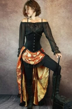 Gallery Serpentine Golden Red Victorian Bustle Skirt -AKUMU INK shop 2 d251d5e0 d4c6 4cec b54f 8a1fd840d54a