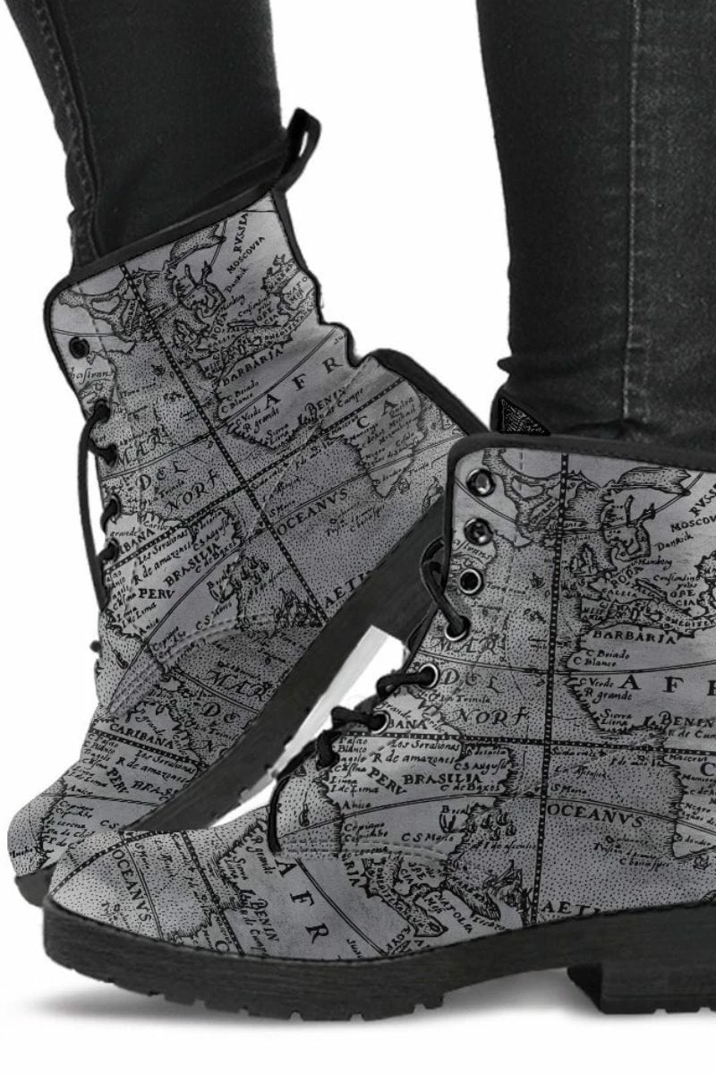 Gallery Serpentine Vintage Explorer's Map, Vegan Women's Boots, FREE Shipping 3 Gallery Serpentine Vintage Explorer's Map, Vegan Women's Boots, FREE Shipping