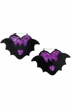 Too Fast Purple Heart Bat Hoop Earrings -AKUMU INK shop 33333 97fb1f0b db38 4c39 b9ba 640c522e09a9