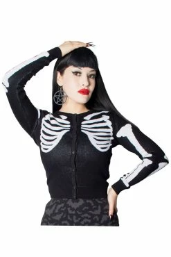 Kreepsville Skeleton Ribcage Bones Cardigan 7 Kreepsville Skeleton Ribcage Bones Cardigan -AKUMU INK shop 34344353