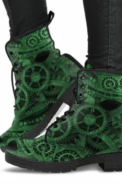 Gallery Serpentine Green Steampunk, Vegan Women's Boots, FREE Shipping