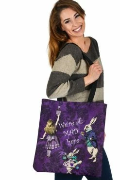 Gallery Serpentine White Rabbit We're All Mad Here - Cloth Tote Bag