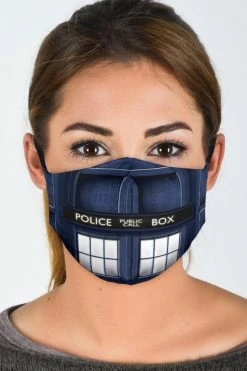 Gallery Serpentine Tardis Dr Who - Eco Washable Face Mask