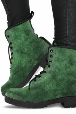 Gallery Serpentine Green Sea Grunge, Men's Vegan Boots, FREE Shipping