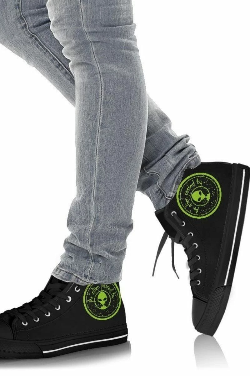 Gallery Serpentine Green Alien, Men's Hi Tops, FREE Shipping 7 Gallery Serpentine Green Alien, Men's Hi Tops, FREE Shipping - Image 5