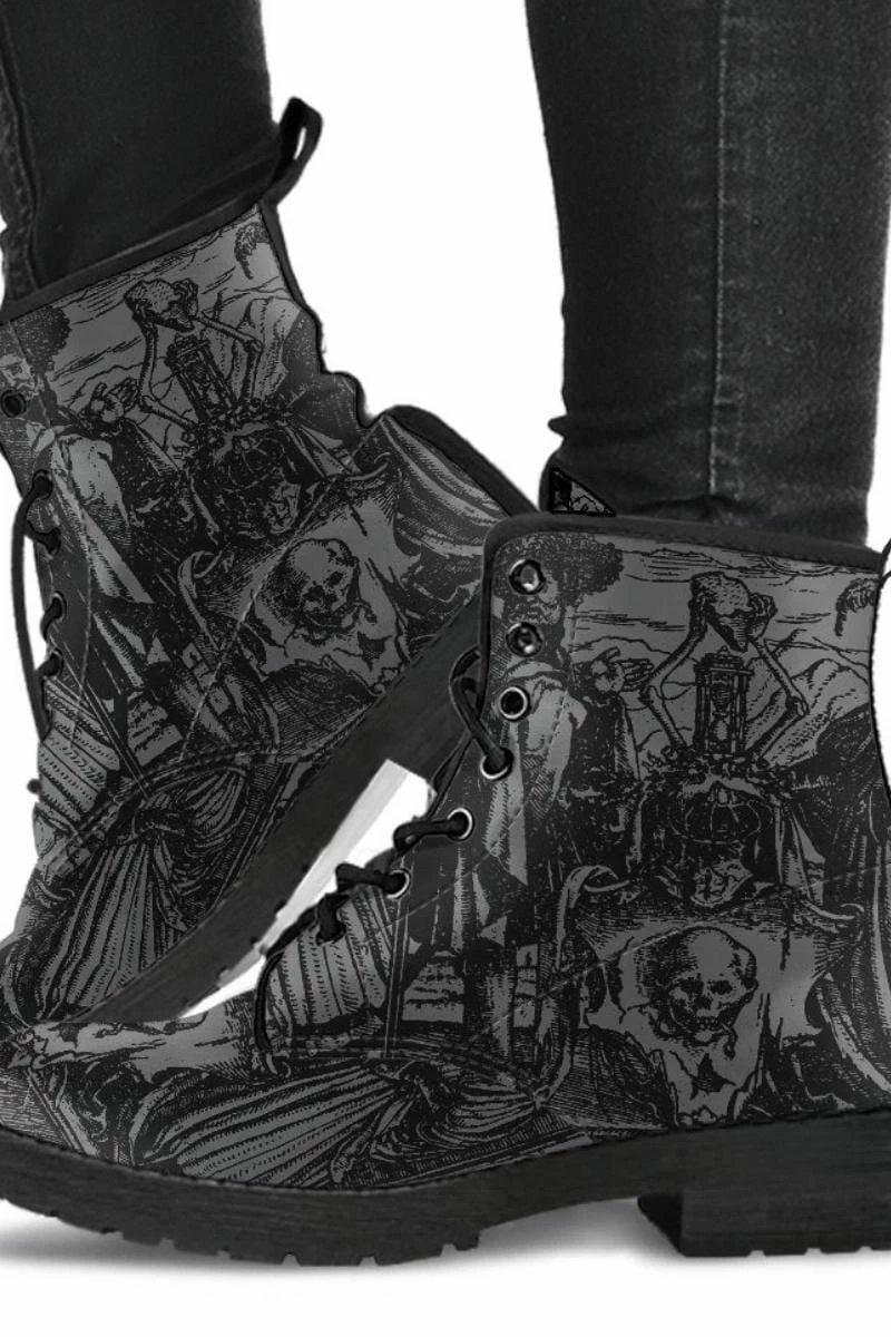 Gallery Serpentine Dance Of Death Grey, Women's Vegan Boots, FREE Shipping 3 Gallery Serpentine Dance Of Death Grey, Women's Vegan Boots, FREE Shipping