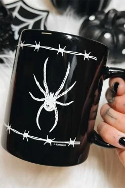 SOURPUSS Barbed Wire Spider Mug