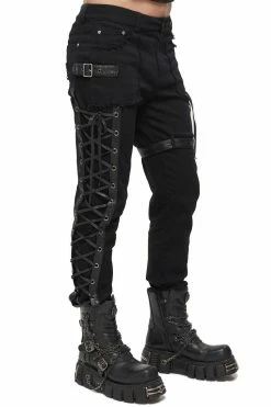 DEVIL FASHION Born Villain Distressed Goth Pants
