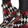 Gallery Serpentine Gothic Roses & Diamonds Vegan Boots, FREE Shipping