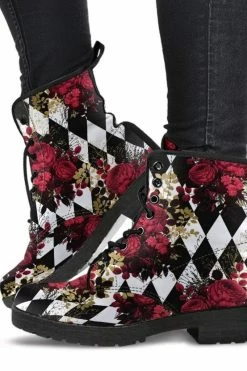 Gallery Serpentine Gothic Roses & Diamonds Vegan Boots, FREE Shipping