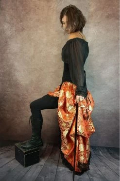 Gallery Serpentine Golden Red Victorian Bustle Skirt -AKUMU INK shop 4 97eeadac 0176 4b1d 8060 ff694c49fd9a
