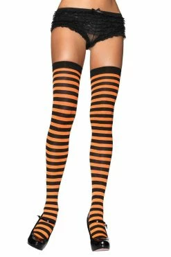 LEG AVENUE Stripe Thigh Highs [Various Colors] -AKUMU INK shop 600504022 main