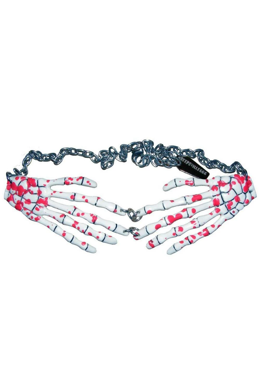 Kreepsville Bloody Skeleton Bone Hand Necklace 3 Kreepsville Bloody Skeleton Bone Hand Necklace