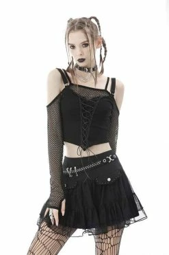 DARK IN LOVE School Skullstice Mesh Mini Skirt