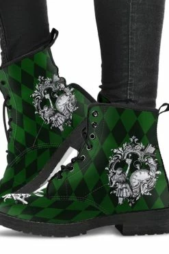 Gallery Serpentine Green & Black Alice In Wonderland Boots, FREE Shipping