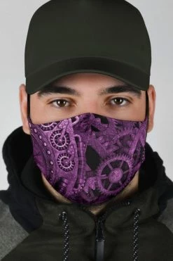 Gallery Serpentine Purple Steampunk - Men's Washable Face Mask