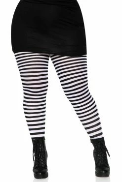 LEG AVENUE Striped Tights [Plus Size]