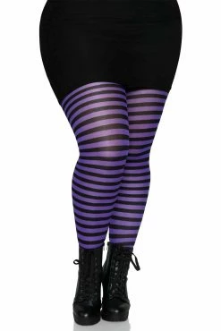 LEG AVENUE Striped Tights [Plus Size] -AKUMU INK shop 7100Q 01 039copy