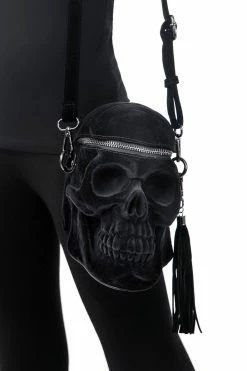 KILLSTAR Grave Digger Skull Handbag [VELVET] -AKUMU INK shop 7777