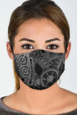 Gallery Serpentine Grey Steampunk - Eco Washable Face Mask