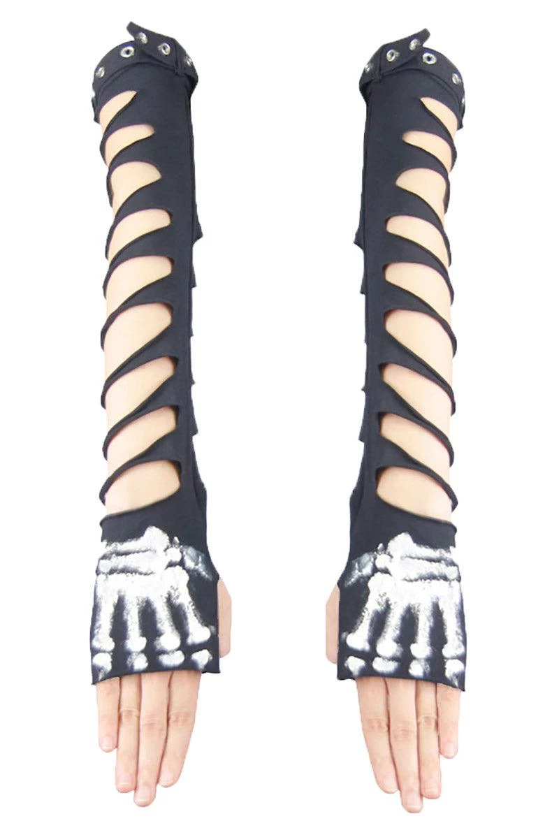 DEVIL FASHION Caught Dead Shredded Arm Warmers 4 DEVIL FASHION Caught Dead Shredded Arm Warmers - Image 2