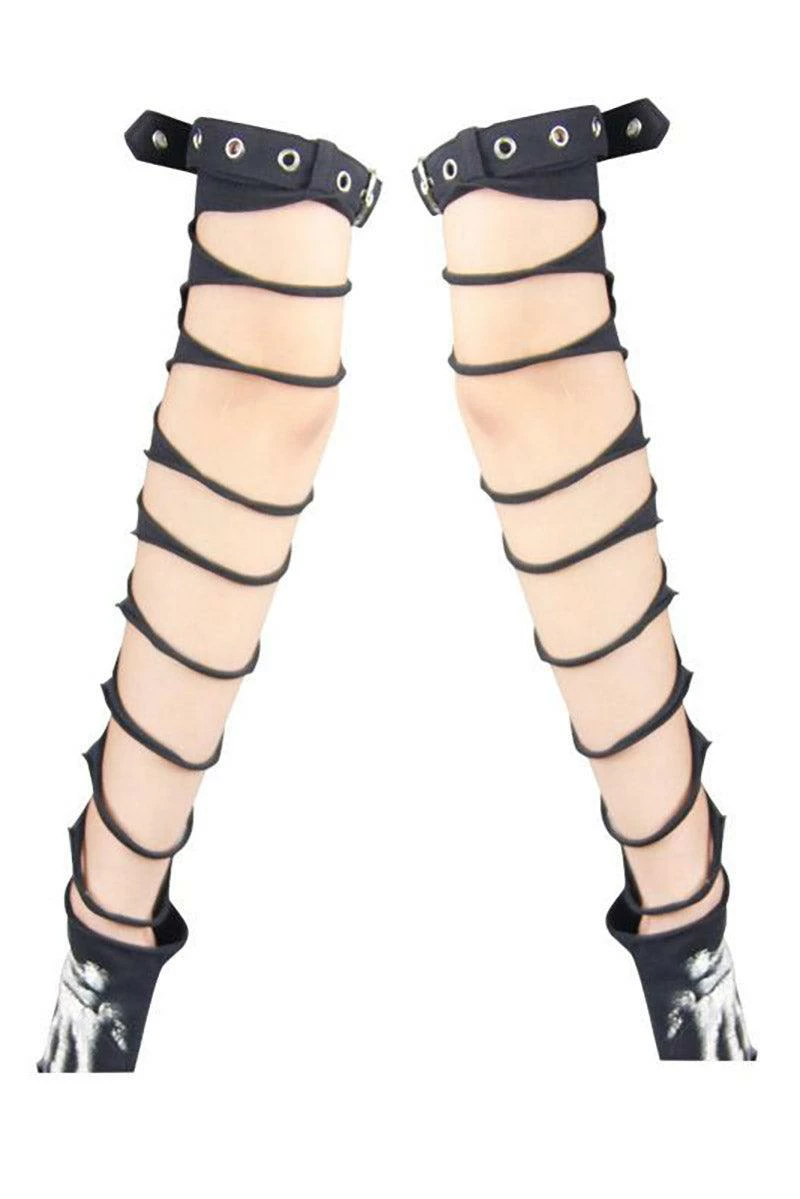 DEVIL FASHION Caught Dead Shredded Arm Warmers 5 DEVIL FASHION Caught Dead Shredded Arm Warmers - Image 3