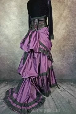 Gallery Serpentine Amethyst Victorian Skirt -AKUMU INK shop 800gothicvictoriansteampunkpurpleweddingskirt.