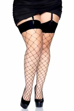 LEG AVENUE Hell Cat Fishnet Thigh Highs [PLUS SIZE] -AKUMU INK shop 9105X00108 main